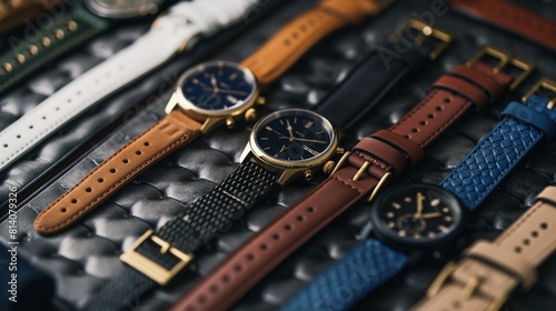 selection of interchangeable watch straps in different colors and materials, allowing customers to mix and match to create a customized timepiece that suits their style.