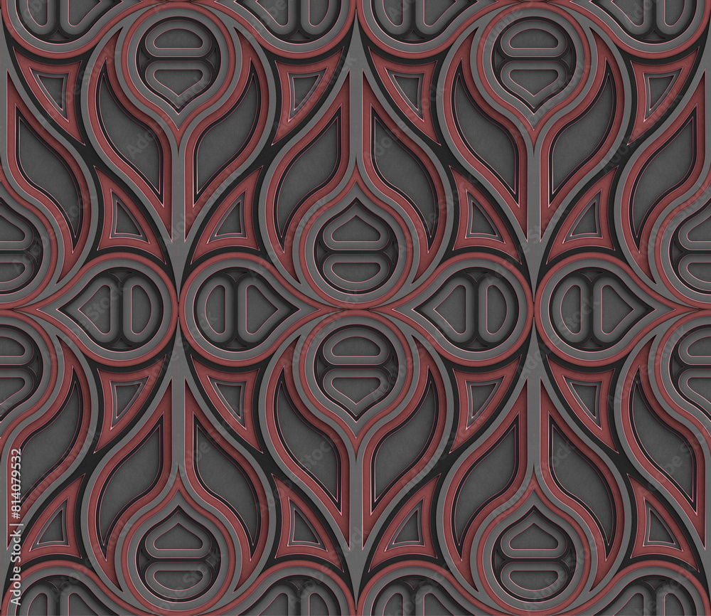 custom made wallpaper toronto digital3D Wallpaper Gothic architecture stained glass gray, black and mint color decor on the edges .High quality seamless realistic texture