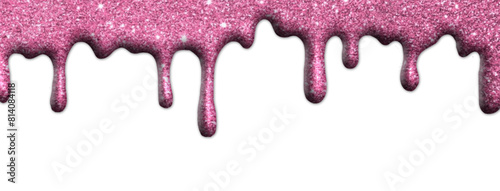 Pouring pink glitter icing, glue with glitter, fluid edge, colored liquid, 3d effect, three-dimensional, party decoration, card, scrapbooking, sublimation