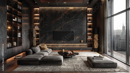 Fototapeta Naklejka Na Ścianę i Meble -  Luxury interiors black and gold