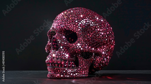 Sparkling Pink Crystal Encrusted Skull
 photo