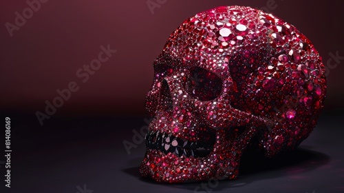 Sparkling Pink Crystal Encrusted Skull
 photo