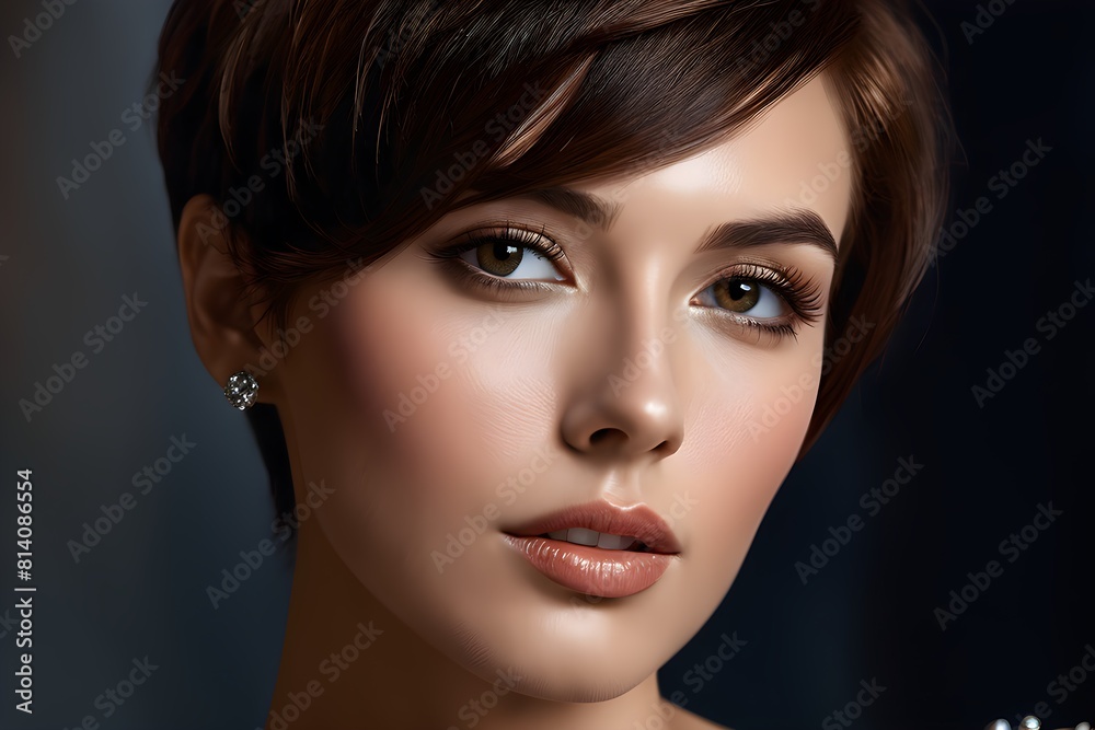 AI generated illustration of a beautiful portrait of a woman