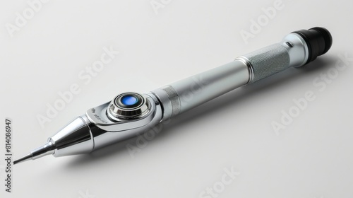 Advanced otoscope with interchangeable heads for different examinations.