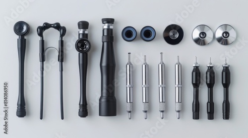 Advanced otoscope with interchangeable heads for different examinations.