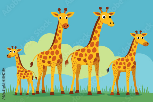 giraffe cartoon vector illustration