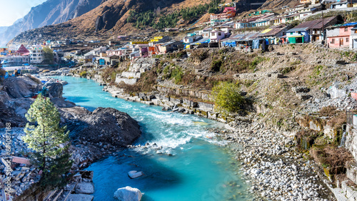 Mana village which is last Indian village near Badrinath Dham in the Indian state of Uttarakhand, India photo