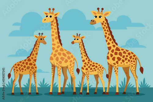 giraffe cartoon vector illustration