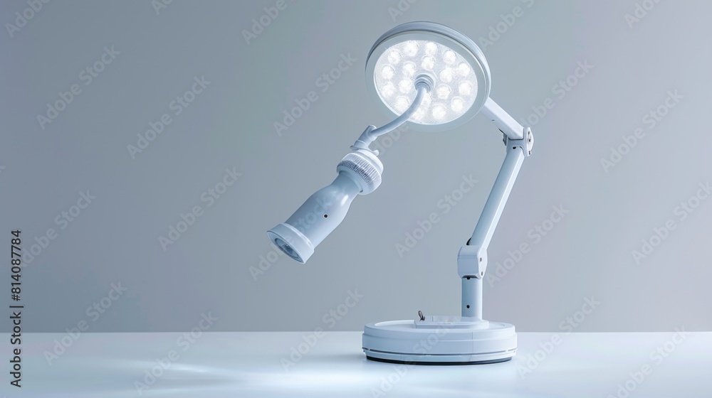 a medical examination light, portable and precise, isolated on a white background a medical examination light, portable and precise, isolated on a white background