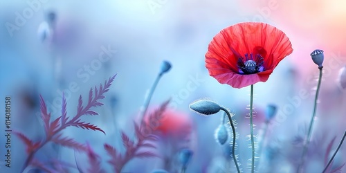 Symbolism of the Red Poppy on Remembrance Day. Concept Remembrance Day, Red Poppy, Symbolism, Commemoration, Veterans © Anastasiia