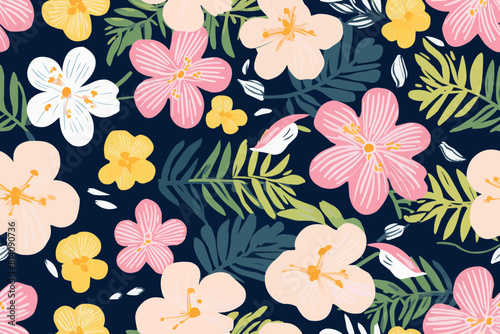 Background texture fabric floral pattern. flowers pattern  repeat design pattern for textile printing factory  design for fashion.