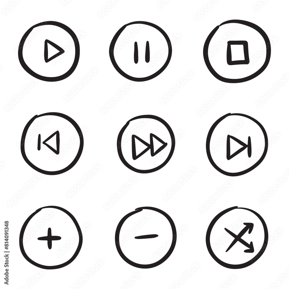 Media control button collection Media control button collection