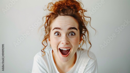 Woman screaming with excitement