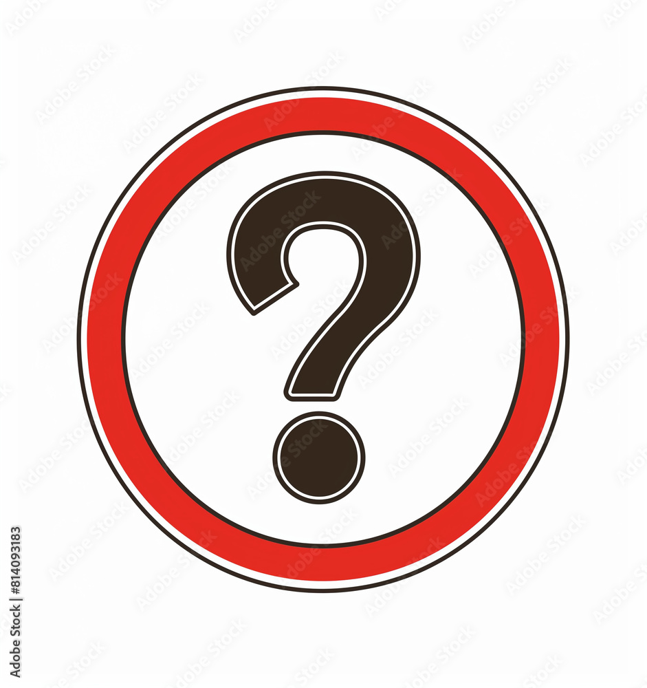 No question mark sign, simple vector illustration with bold black outlines on white background, flat design, no shadows or gradients
No question mark sign, simple vector illustration with bold black outlines on white background, flat design, no shadows or gradients