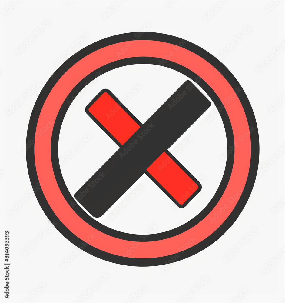 No question mark sign vector icon on white background, simple design, flat color illustration, bold lines, red circle with black crossed out and thick line around the whole shape No question mark sign vector icon on white background, simple design, flat color illustration, bold lines, red circle with black crossed out and thick line around the whole shape