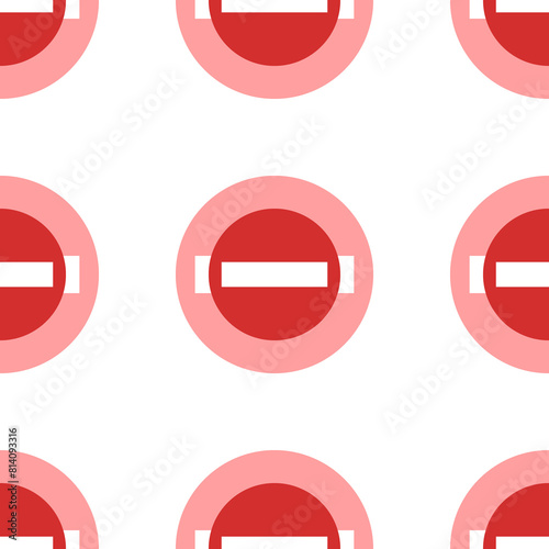 Seamless pattern of large isolated red no entry road signs. The elements are evenly spaced. Illustration on light red background Free Download Seamless pattern of large isolated red no entry road signs. The elements are evenly spaced. Illustration on light red background - GFXLoad