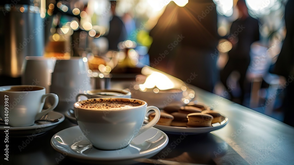 © Leopard - Coffee break at conference meeting. Business and entrepreneurship.