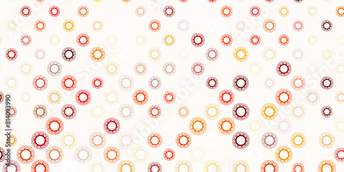 Dark orange vector pattern with coronavirus elements.