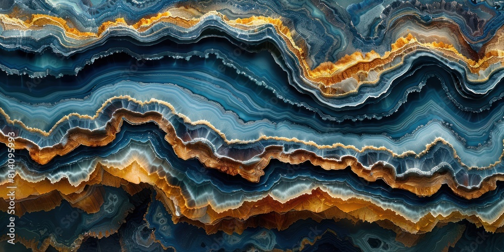 Mesmerizing Blue and Gold Agate Elegance Mesmerizing Blue and Gold Agate Elegance
