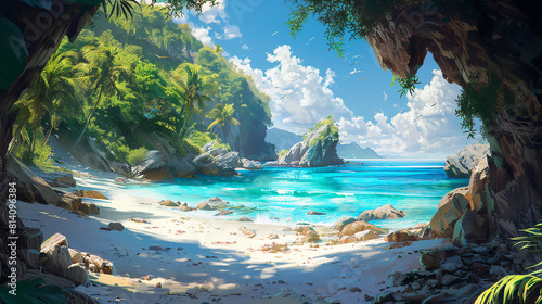 ISLA: Abstract Bacground, Tropical Paradise Island