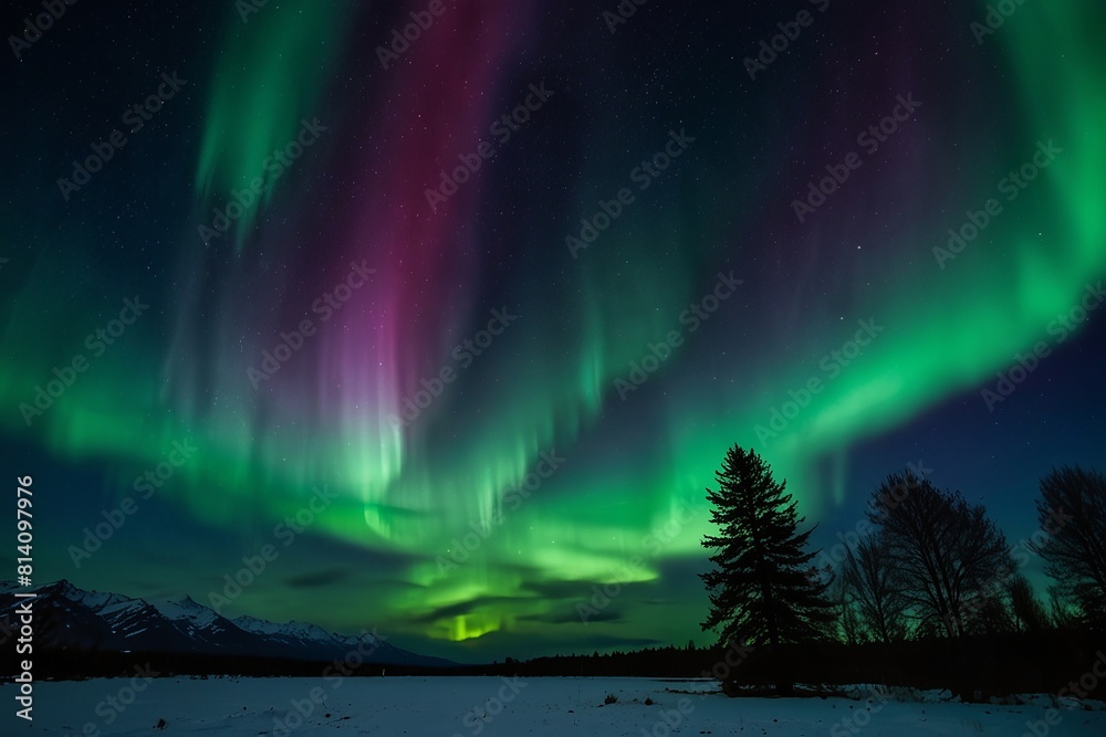 Aurora borealis in northen europe 