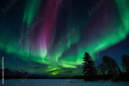 Aurora borealis in northen europe 