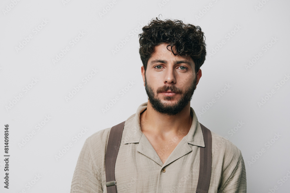 Man beard face isolated male caucasian person adult portrait young white Man beard face isolated male caucasian person adult portrait young white