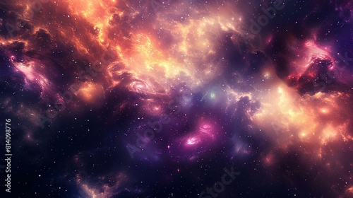 The image is a depiction of a nebula  a vast interstellar cloud of dust  hydrogen  helium and other ionized gases.