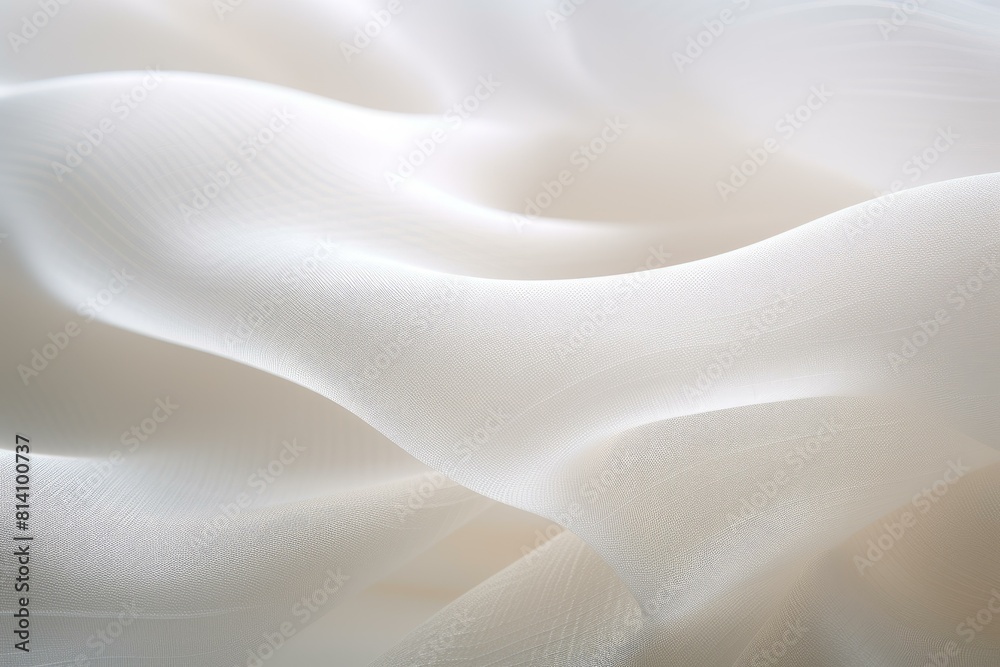 Soft focus of delicate white fabric with smooth waves creating a serene abstract texture Soft focus of delicate white fabric with smooth waves creating a serene abstract texture