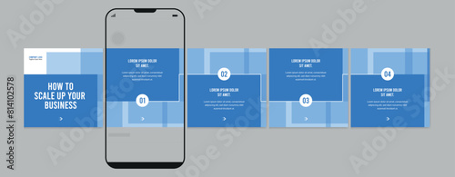 Set of Linkedin Carousel Post, editable social media Instagram carousel post, modern and creative business carousel post template, eps 10.