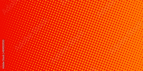 Dots halftone orange color pattern gradient texture with technology digital background. Dots pop art comics with summer background.
