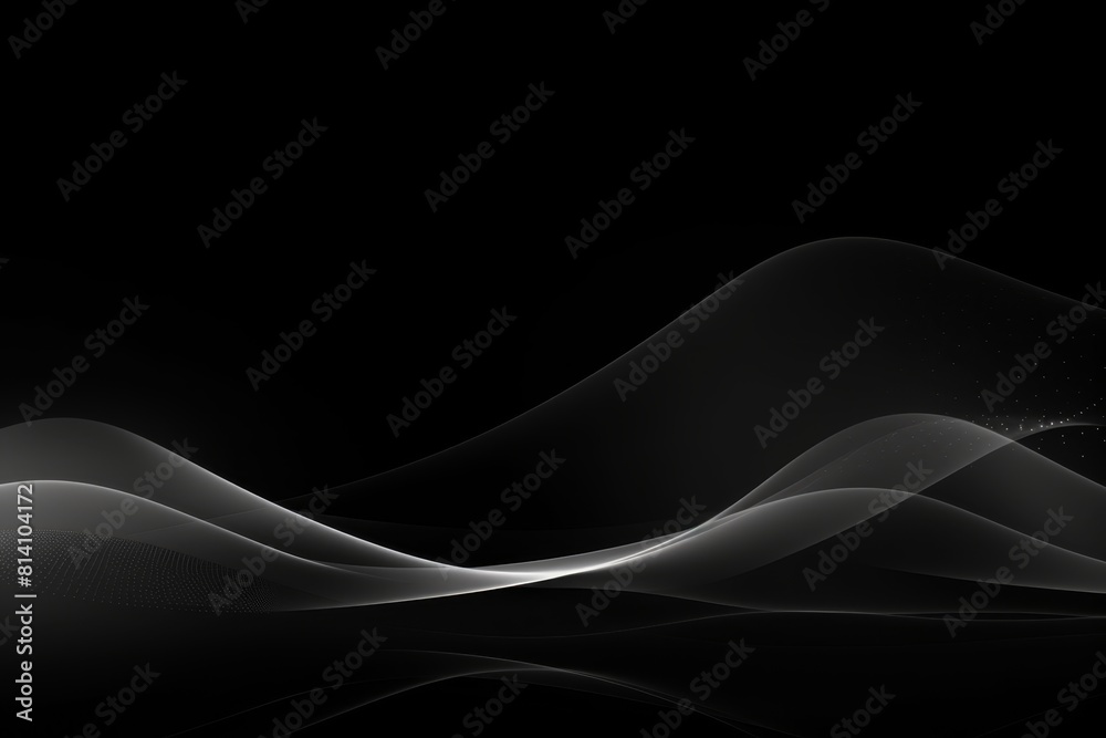 Black and White background, abstract smooth lines on black background, abstract background with copy space Black and White background, abstract smooth lines on black background, abstract background with copy space