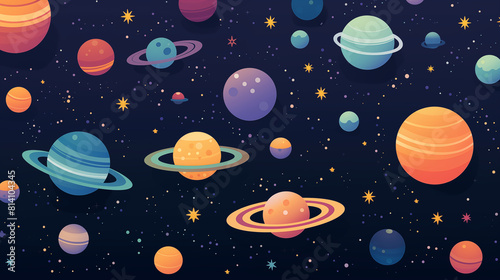 Image of Planets  Space  Pattern Style  For Wallpaper  Desktop Background  Smartphone Cell Phone Case  Computer Screen  Cell Phone Screen  Smartphone Screen  16 9 Format - PNG