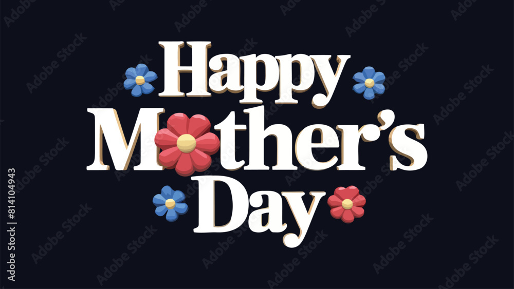 Happy Mothers Day Typography Design with dark background Happy Mothers Day Typography Design with dark background