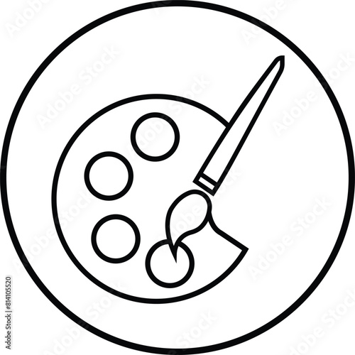 Paint brush black icon in trendy line style isolated on transparent background. Outline paint brush page symbol for website graphic design logotype, app, UI. Paint roller vector.