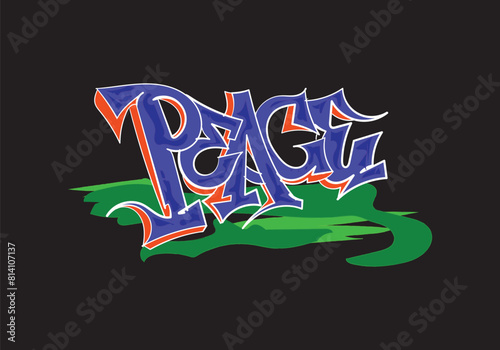 PEACE graffiti tag style art