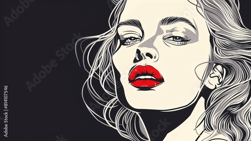 Create a vector illustration of a woman s face