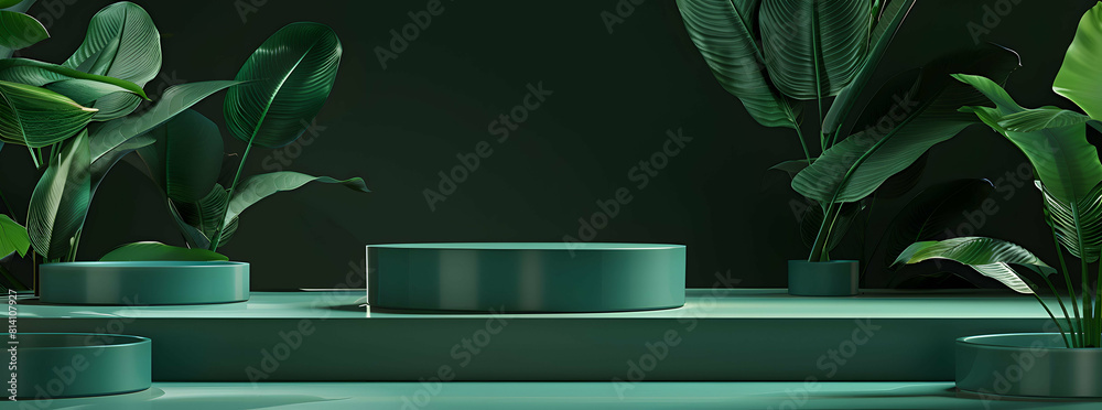 Background green podium product platform 3D display stage stand luxury ...