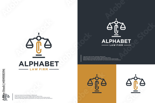 Creative law firm concept with letter C ,logo design vector.