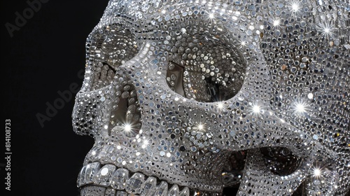 Sparkling Silver Crystal Encrusted Skull 