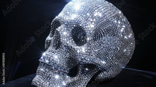 Sparkling Silver Crystal Encrusted Skull
