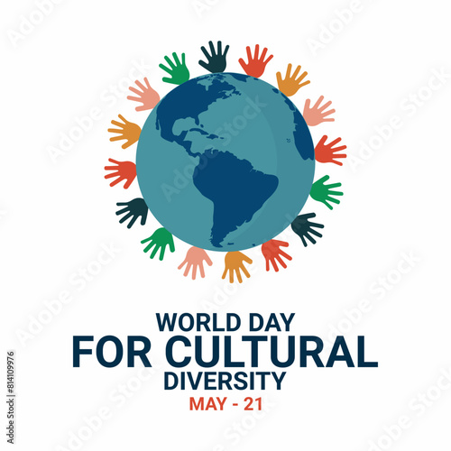World day for cultural diversity for dialogue and development is observed annually on 21 May. This is perfect for use in templates, greeting cards, social media, and more.