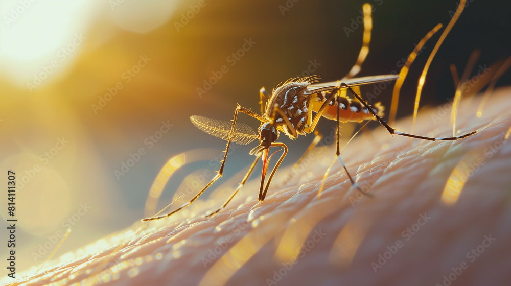 custom made wallpaper toronto digitalClose-up of a mosquito on a skin