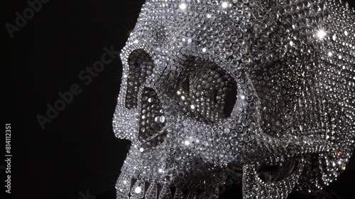 Sparkling Silver Crystal Encrusted Skull
 photo