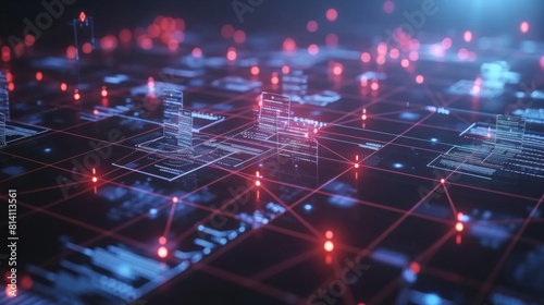 futuristic 3d animation diagram graph, data