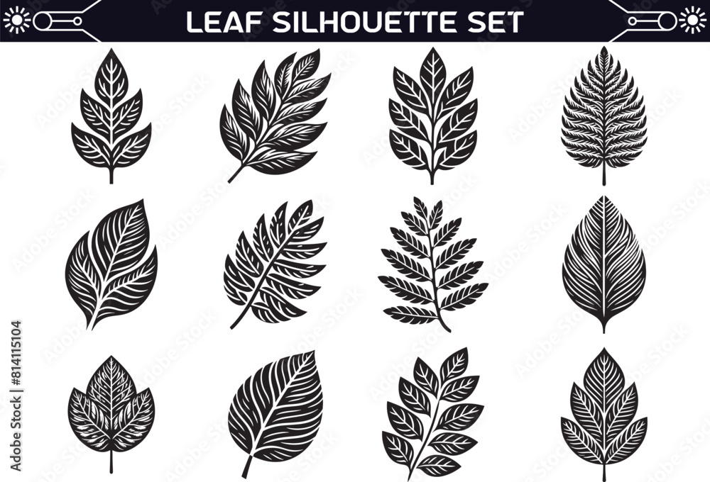 Leaf Silhouette Vector Illustration Set Leaf Silhouette Vector Illustration Set
