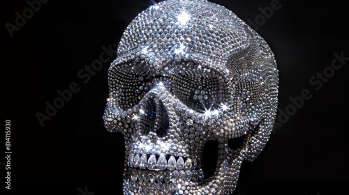 Sparkling Silver Crystal Encrusted Skull
 photo