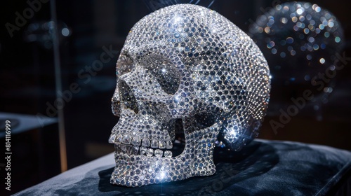 Sparkling Silver Crystal Encrusted Skull
 photo