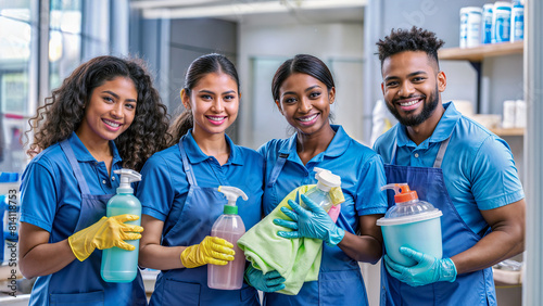 A group of cleaners with detergents.