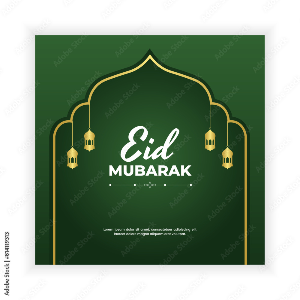 Eid Al Adha Mubarak Social media Post design template. Eid Mubarak Greeting banner template. Vector Illustration Eid Al Adha Mubarak Social media Post design template. Eid Mubarak Greeting banner template. Vector Illustration
